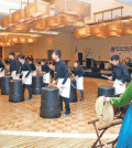 Drummers and traditional Korean folk musicians perform at a fundraising dinner for the 18th Korean American National Sports Festival in Washington, D.C., Saturday.