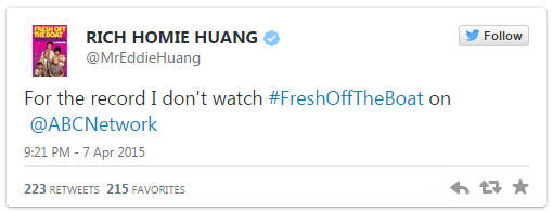 Eddie Huang tweet