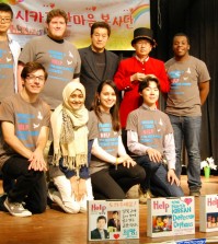 Washtenaw International students received a donation to support orphaned North Korean defectors from a Chicago volunteer organization April 17. (Photo courtesy Hanmaeum)