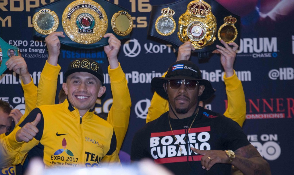 Golovkin and Monroe will fight at The Forum in Inglewood, Calif. Saturday, May 16. (Brian Han/Korea Times)