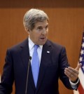 U.S. Secretary of State John Kerry answers a reporter's question during a joint news conference following meetings with South Korean Foreign Minister Yun Byung-se at the Foreign Ministry in Seoul, South Korea, Monday, May 18, 2015. (AP Photo/Lee Jin-man, Pool)