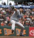 Los Angeles Dodgers starting pitcher Clayton Kershaw pitches in the bottom of the first inning of a baseball game against the San Francisco Dodgers, Thursday, May 21, 2015 in San Francisco. (Jose Luis Villegas/The Sacramento Bee via AP)
