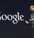 Sundar Pichai, senior vice president of Android, Chrome and Apps, speaks during the Google I/O 2015 keynote presentation in San Francisco, Thursday, May 28, 2015. (AP Photo/Jeff Chiu)