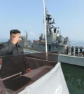 North Korean leader Kim Jong Un (L) salutes during a landing drill of the Army Ground, Naval, Air and Anti-Air forces of the Korean People's Army (KPA) in this undated photo released by North Korea's Korean Central News Agency (KCNA).  (Yonhap/KCNA)