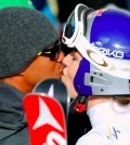 Tiger Woods kisses Lindsey Vonn at the alpine skiing world championships in Colorado. (AP)
