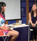 Mokbar owner/chef Esther Choi, right, speaks to the Korea Society about Mokbar and how it started.