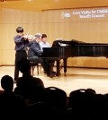 Violinist Kenta Nomura performs at Love Violin for Children Benefit Concert inside NV Hall in Englewood Cliffs, N.J., Saturday.