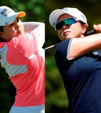 It looks like Women's PGA Championship will come down to a dual between Inbee Park, left, and Kim Sei Young. (AP photos)