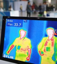 A thermal camera monitor shows the body temperature of visitors during the Job Fairs in Seoul, South Korea Friday, June 5, 2015. Sales of surgical masks surge amid fears of the deadly, poorly understood virus. Airlines announce "intensified sanitizing operations." More than 1,100 schools close and 1,600 people - and 17 camels in zoos - are quarantined. The current frenzy in South Korea over MERS brings to mind the other menacing diseases to hit Asia over the last decade - SARS, which killed hundreds, and bird flu. (Yonhap)