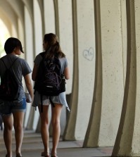 San Diego's large Asian American population is debunking the model minority myth according to a new report. Students at San Diego State University students walk on campus in San Diego. (AP)