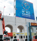 Los Angeles Memorial Coliseum in preparation for the Opening Ceremony of the Special Olympics World Games 2015. (Park Sang-hyuk/Korea Times)