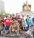 ASIA Families program participants stand in front of the Gwanghwamun in Seoul.