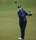 Hyo Joo Kim of South Korea plays her second shot on the 13th during the second day of the Women's British Open golf championship on the Turnberry golf course in Turnberry, Scotland, Friday, July 31, 2015. (AP Photo/Scott Heppell)