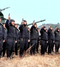 North Korean soldiers attend military drills in this picture released by the North's official KCNA news. (Yonhap/KCNA)