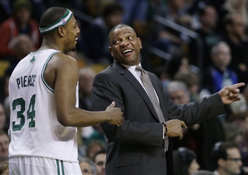 Paul Pierce, left, and Doc Rivers are together again. (AP file)