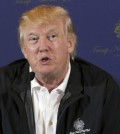 In this March 10, 2015, file photo, Donald Trump speaks during a news conference in Rancho Palos Verdes, Calif. The PGA of America is moving its Grand Slam of Golf from Donald Trump's golf course in Los Angeles. Trump says he met with the PGA of America on Monday, July 6, 2015, and both sides agreed it would be best to not play the 36-hole exhibition at Trump National Golf Club. Trump says in a statement he does not want the PGA of America to suffer consequences from his comments about Mexican immigrants. (AP Photo/Nick Ut, File)