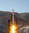 The Unha-3 (Milky Way 3) rocket carrying the second version of Kwangmyongsong-3 satellite, is launched at West Sea Satellite Launch Site in Cholsan county, North Pyongan province, December 12, 2012 in this picture released by the North's KCNA news agency in Pyongyang early December 14, 2012. (Yonhap/KCNA)