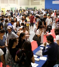 Information booths, lectures and an analysis of the new SAT through practice test review were main draws.