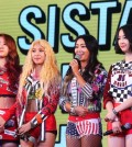 South Korean girl group Sistar makes greeting remarks at a press event showcasing its latest EP "Shake It" in Seoul on June 22, 2015. (Yonhap)