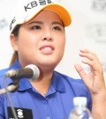 Park In-bee, the world's top-ranked female golfer, speaks to reporters at a press conference ahead of a Korean LPGA Tour event on Jeju Island on Aug. 6, 2015. (Yonhap)