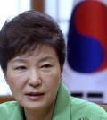 South Korean President Park Geun-hye speaks during a regular meeting at the presidential house in Seoul, South Korea, Monday, Aug. 24, 2015. Park on Monday vowed a hard line as marathon negotiations by senior officials from the Koreas stretched into a third day in an attempt to defuse a crisis that had the rivals threatening war.(Chun Jin-hwan/Newsis via AP)