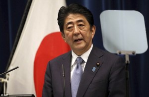 Japanese Prime Minister Shinzo Abe delivers a statement to mark the 70th anniversary of the end of World War II during a press conference at his official residence in Tokyo Friday, Aug. 14, 2015. Abe has expressed "profound grief" for all who perished in World War II in a statement marking the 70th anniversary of the country's surrender. (AP Photo/Eugene Hoshiko)