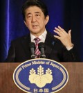 apan Prime Minister Shinzo Abe speaks during a news conference, Tuesday, Sept. 29, 2015, in New York. (AP Photo/Julie Jacobson)