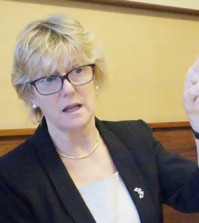 Dame Sally Davies, Britain's chief medical officer, speaks during an interview in southern Seoul on Monday. (Courtesy of the British Embassy in Seoul)