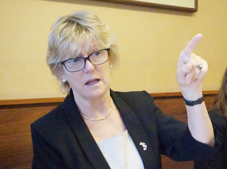 Dame Sally Davies, Britain's chief medical officer, speaks during an interview in southern Seoul on Monday. (Courtesy of the British Embassy in Seoul) 