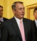 House Speaker John Boehner of Ohio, center, leaves a meeting with House Republicans on Capitol Hill in Washington, Friday, Sept. 25, 2015. In a stunning move, Boehner informed fellow Republicans on Friday that he would resign from Congress at the end of October, giving up his top leadership post and his seat in the House in the face of hardline conservative opposition. (AP Photo/Jacquelyn Martin)