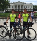 Shim Yong-seok, right, and Baek Deok-yeol stop in Washington D.C. during their bike ride across the U.S. (Facebook)