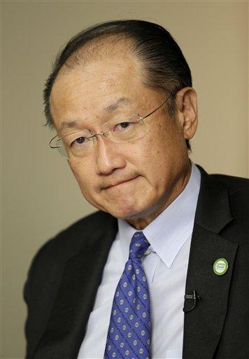 World Bank President Jim Yong Kim speaks to reporters in New York, Thursday, Sept. 24, 2015. (AP Photo/Seth Wenig)
