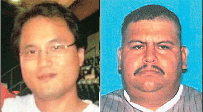 Eleazar Vargas, right, is suspected by Los Alamitos police of being connected to the killing of Sangju Sung, left.