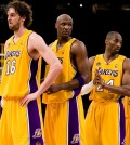 Lamar Odom, middle, helped the Los Angeles Lakers to two NBA titles.