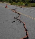 A section of roadway following an earthquake cracked in Napa, Calif.  (AP Photo/Eric Risberg)