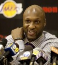 ILE - In this July 31, 2009, file photo, Los Angeles Lakers' Lamar Odom speaks to the media during a news conference after the Lakers signed Odom to a multi-year NBA basketball contract, in El Segundo, Calif. Odom spent most of his 14-year NBA career in Los Angeles with the Lakers and Clippers, becoming a fan favorite before he sought even more fame with the Kardashians. Odom, who was embraced by teammates and television fans alike for his Everyman approach to fame, was found face-down and alone Tuesday, Oct. 13, 2015, after spending four days at the Love Ranch, a legal Nevada brothel. (AP Photo/Jeff Lewis, File)