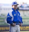 Ryu Joong-il, manager of the Samsung Lions, watches his players get ready for Game 1 of the Korean Series against the Doosan Bears at Daegu Stadium in Daegu, 300 kilometers southeast of Seoul, on Oct. 26, 2015. (Yonhap)