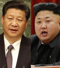Xi Jianping, left, and Kim Jong-un.