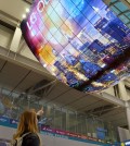 LG Electronics' organic light-emitting diode (OLED) sign, OLED Moment, was installed in the duty free zone at Incheon International Airport, Thursday. The electronics maker said it installed the world's largest OLED sign at the airport to promote products on sale there globally. (Courtesy of LG Electronics)