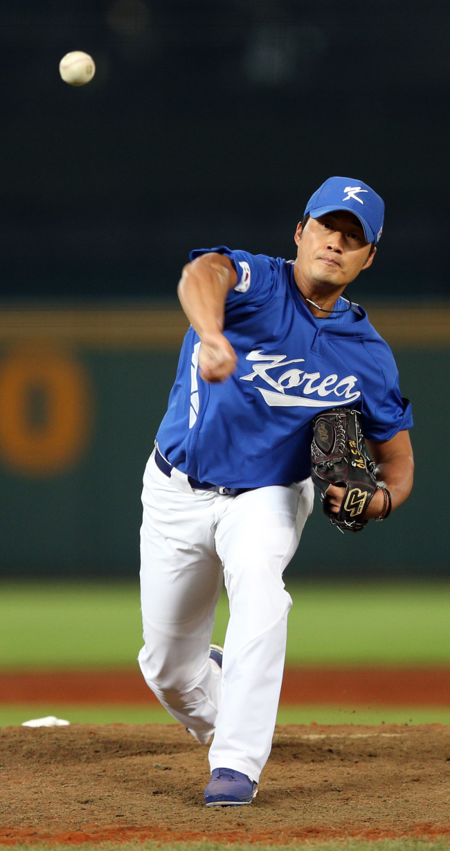 Closer Oh Seung-hwan was the most dominant relief pitcher for Korea.(Yonhap)