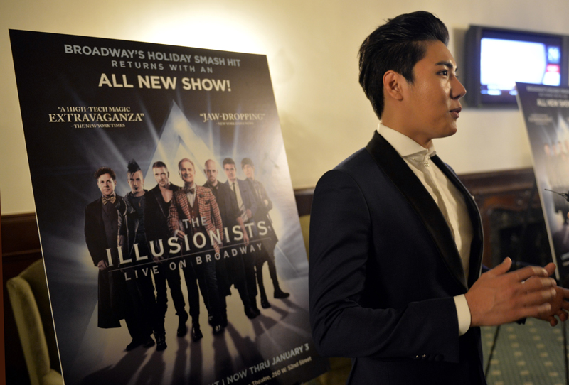 Yu Ho-jin inside Neil Simon Theatre, where "The Illusionists" magic show began last week.