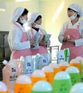 This undated file photo shows shampoos produced at the Pyongyang Cosmetics Factory. The new and improved North Korean cosmetics are said to be packaged much better. (Yonhap)