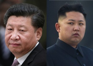 Chinese President Xi Jinping, left, and North Korean leader Kim Jong-un. (AP Photos)