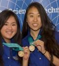 Manhasset High School seniors Kimberly Te, left, and Christine Yoo, right, won the $100,000 team grand prize at Siemens Competition this year.