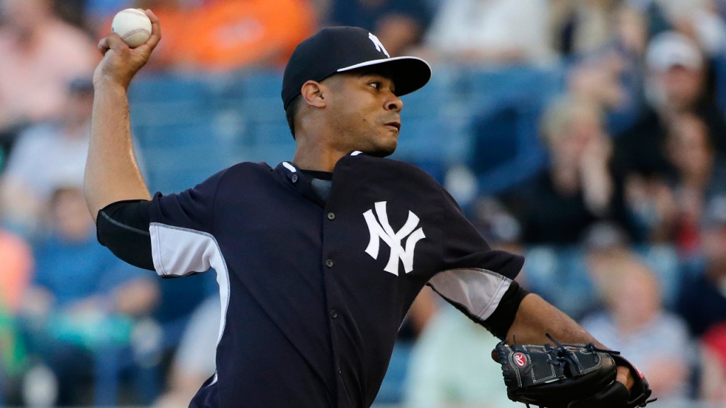 Former New York Yankees' pitcher Esmil Rogers just signed the biggest contract for a foreign player over in the Korean Baseball Organization. (AP Photo/Kathy Willens)