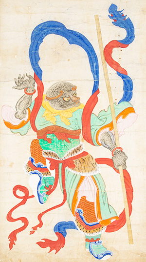 A painting of a monkey, which is one of the 12 animals represented in the Chinese zodiac. (Courtesy of National Folk Museum)