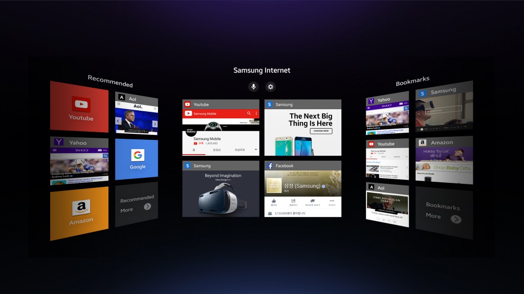 A screenshot of Samsung Internet for Gear VR (Photo courtesy of Samsung Electronics)