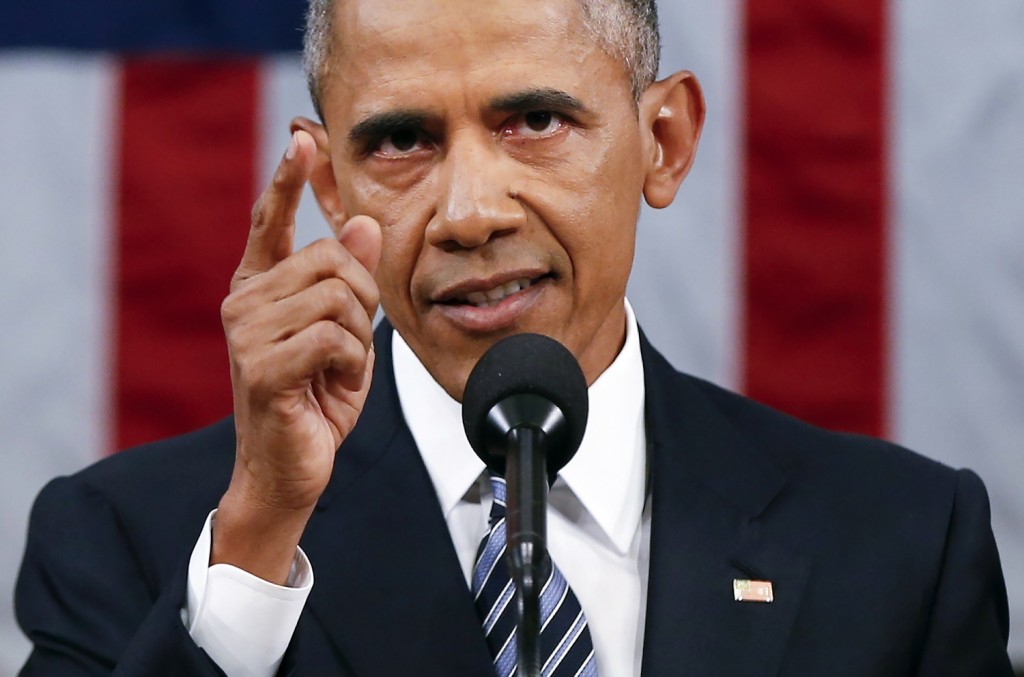 resident Barack Obama delivers his State of the Union address before a joint session of Congress on Capitol Hill in Washington, Tuesday, Jan. 12, 2016. (AP Photo/Evan Vucci, Pool)