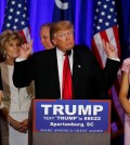 Republican presidential candidate Donald Trump speaks during a South Carolina Republican primary night event, Saturday, Feb. 20, 2016 in Spartanburg, S.C. (AP Photo/Paul Sancya)