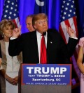 Republican presidential candidate Donald Trump speaks during a South Carolina Republican primary night event, Saturday, Feb. 20, 2016 in Spartanburg, S.C. (AP Photo/Paul Sancya)